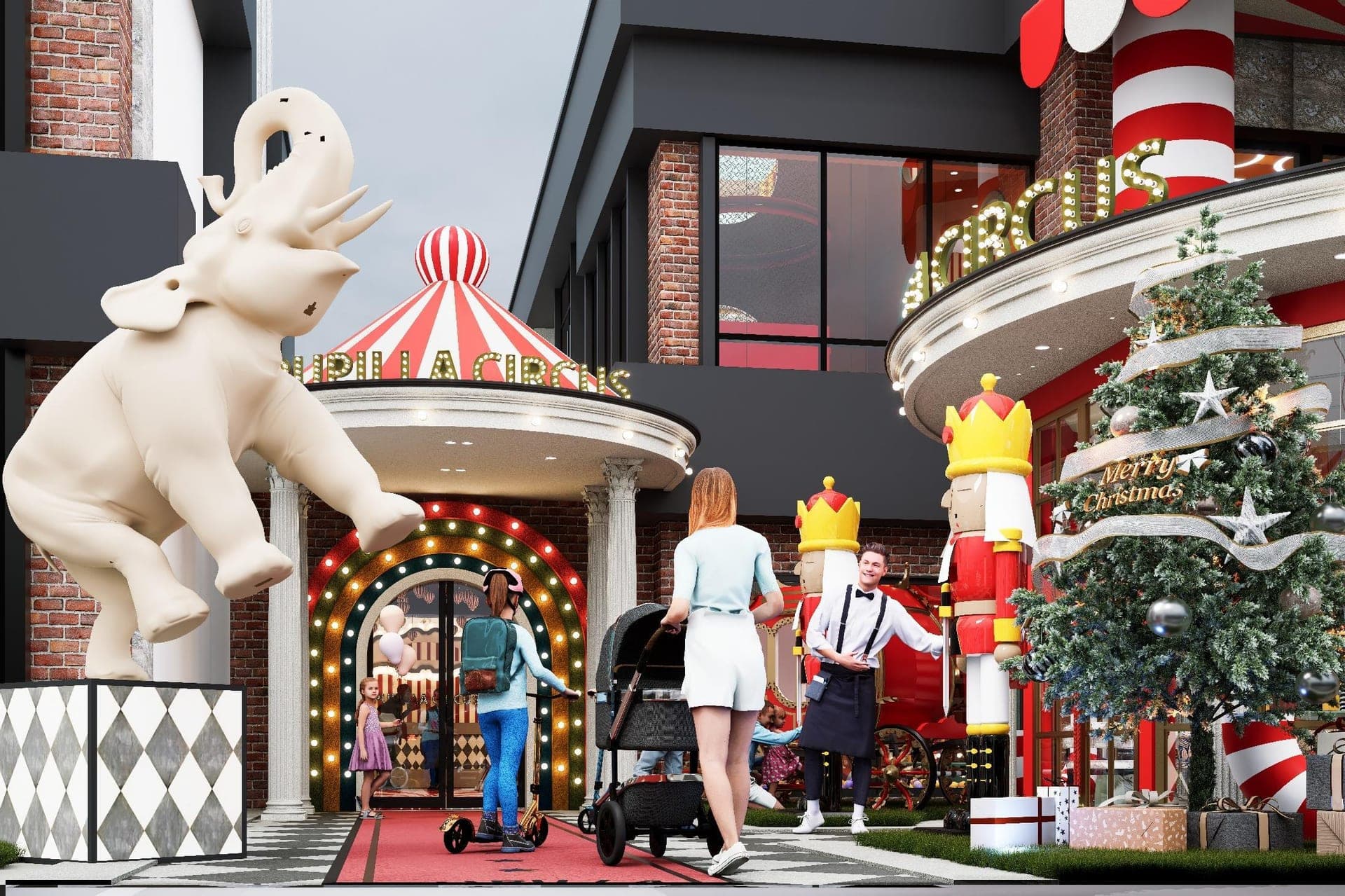 Pupilla Circus Ankara — sirk temalı çocuk eğlence merkezi cephe ve iç mimari tasarımı — görsel 5/47