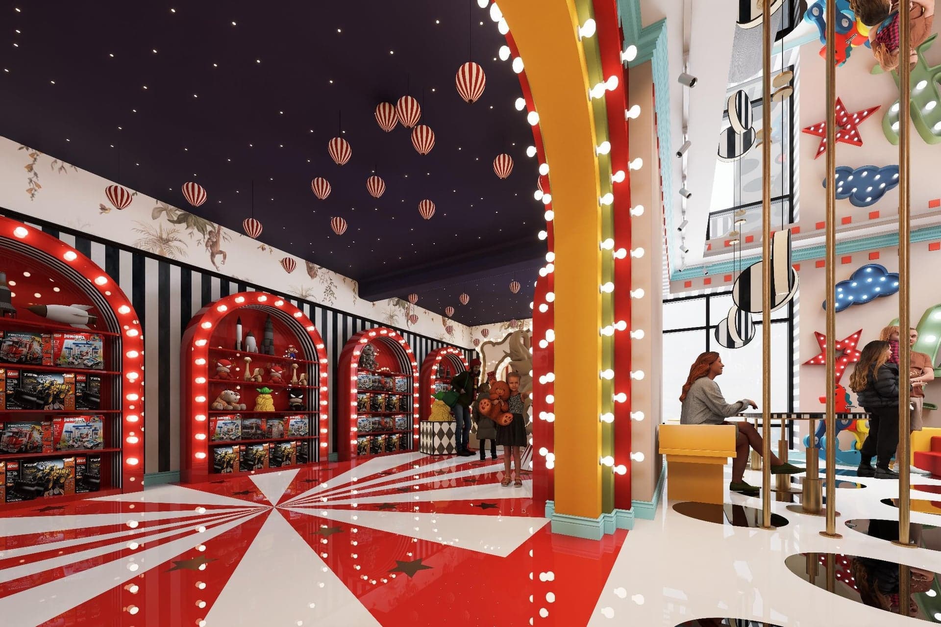 Pupilla Circus Ankara — sirk temalı çocuk eğlence merkezi cephe ve iç mimari tasarımı — görsel 12/47