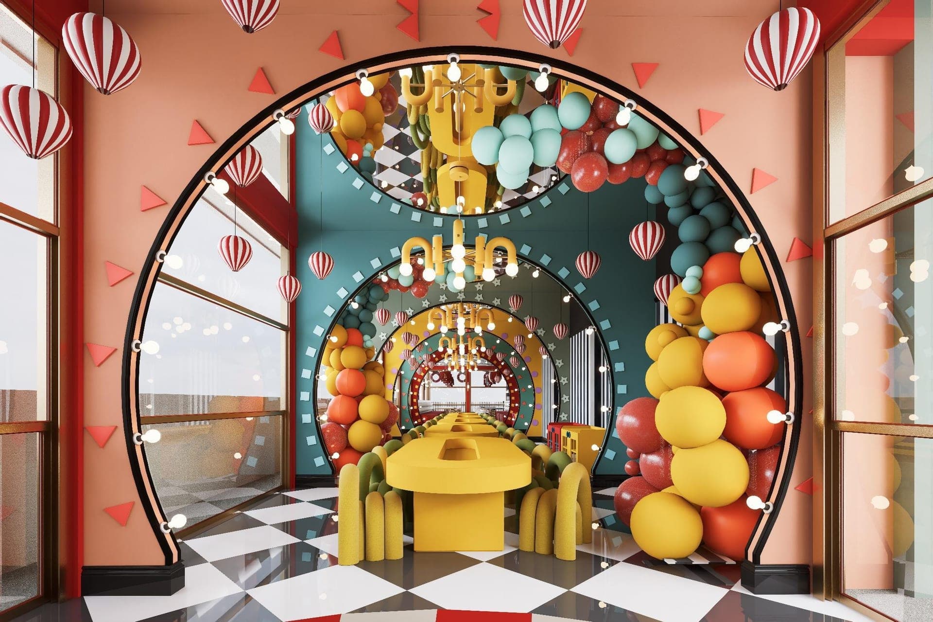 Pupilla Circus Ankara — sirk temalı çocuk eğlence merkezi cephe ve iç mimari tasarımı — görsel 30/47