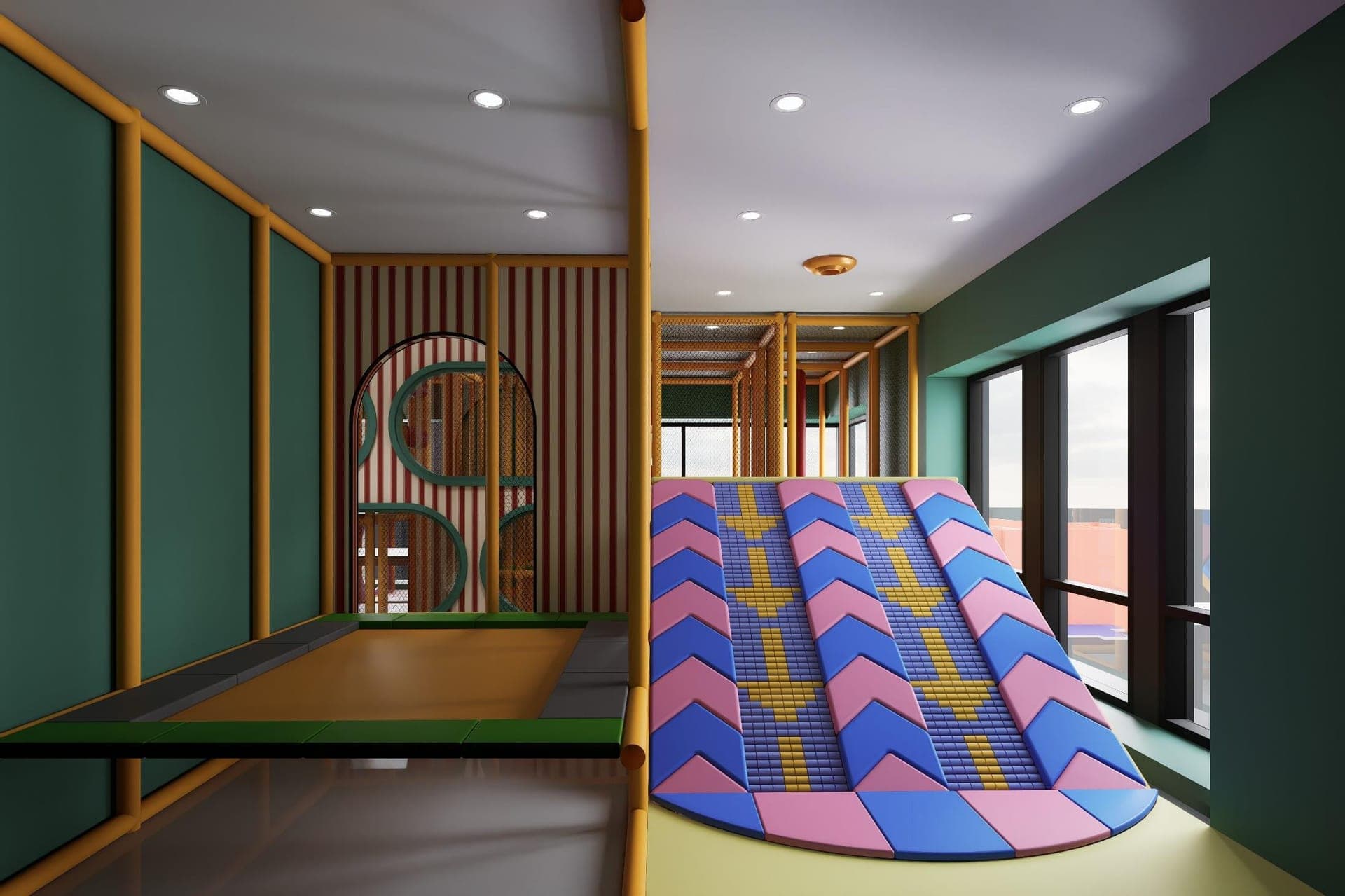 Pupilla Circus Ankara — sirk temalı çocuk eğlence merkezi cephe ve iç mimari tasarımı — görsel 34/47