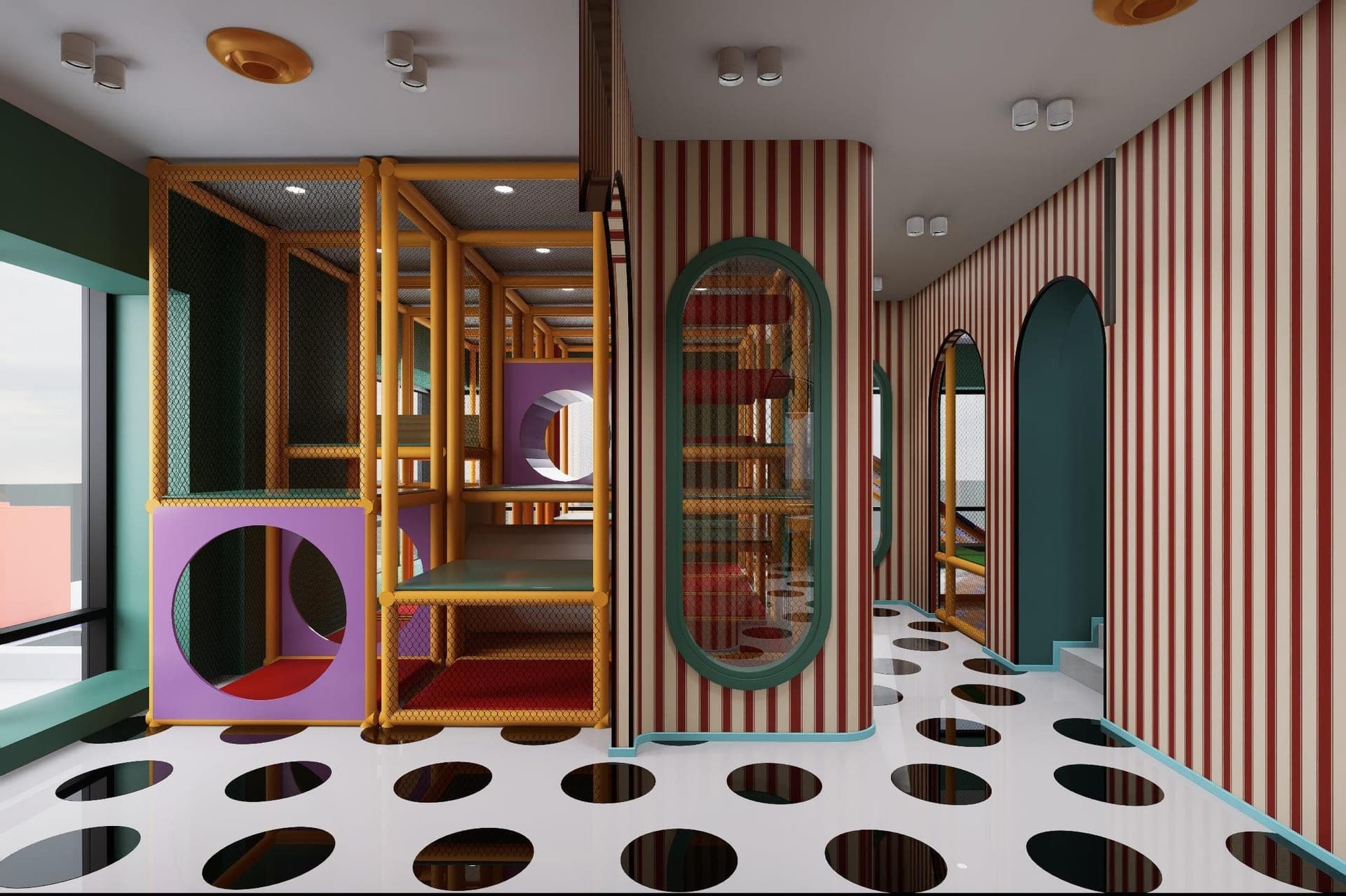 Pupilla Circus Ankara — sirk temalı çocuk eğlence merkezi cephe ve iç mimari tasarımı — görsel 36/47