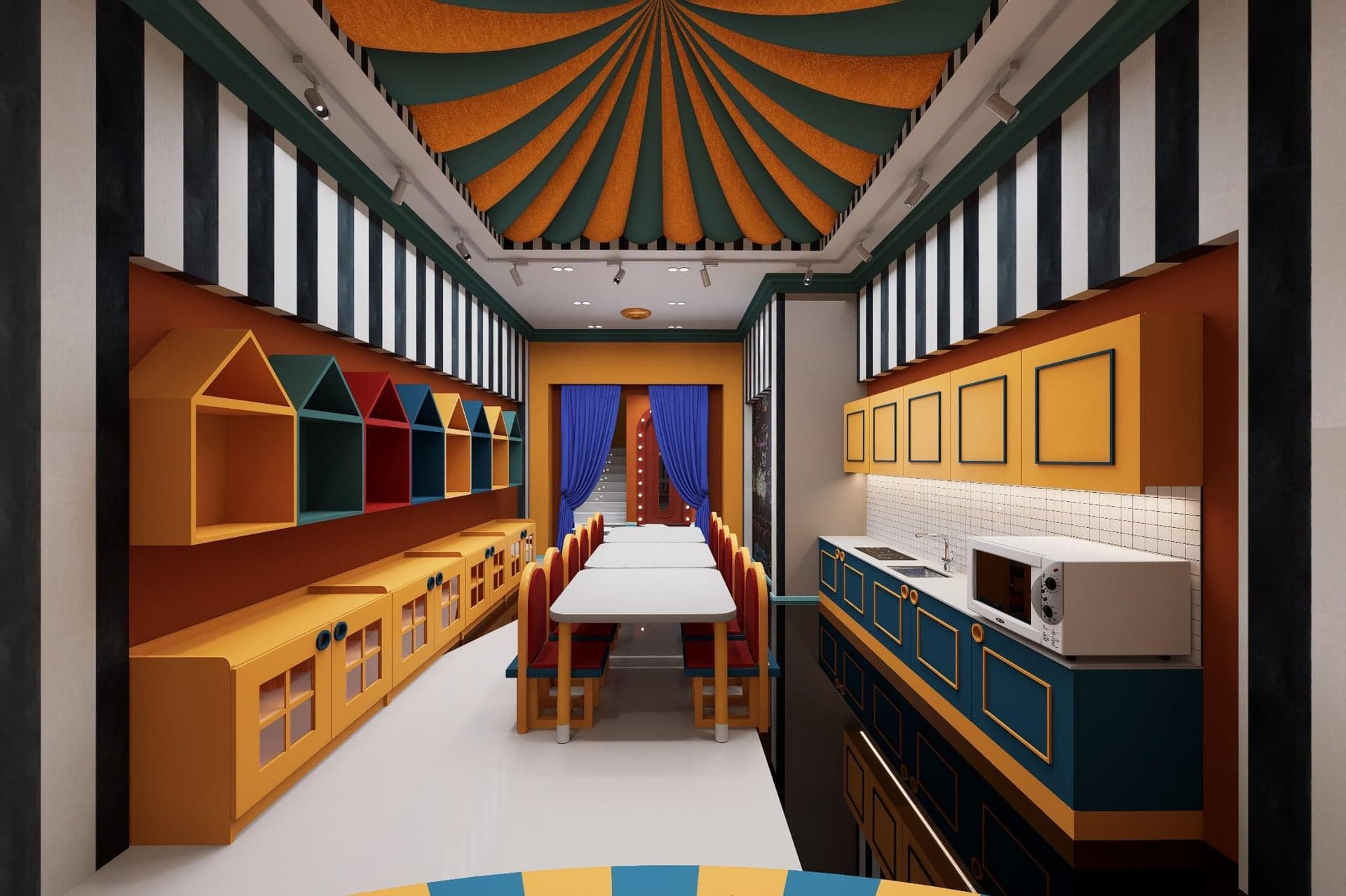 Pupilla Circus Ankara — sirk temalı çocuk eğlence merkezi cephe ve iç mimari tasarımı — görsel 45/47